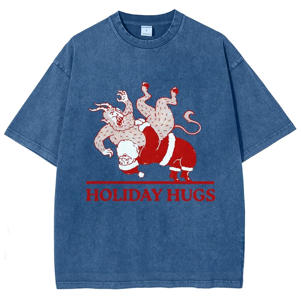 Holiday Hugs Vintage Distressed T-shirt