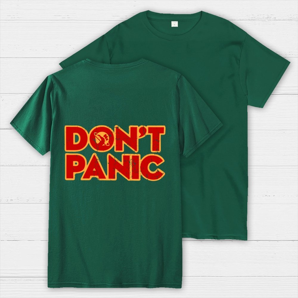 Dont Panic Vintage Distressed Front And Back Printing Geek T-Shirt