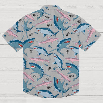 Shark Art Printed Geek Hawaiian Shirt