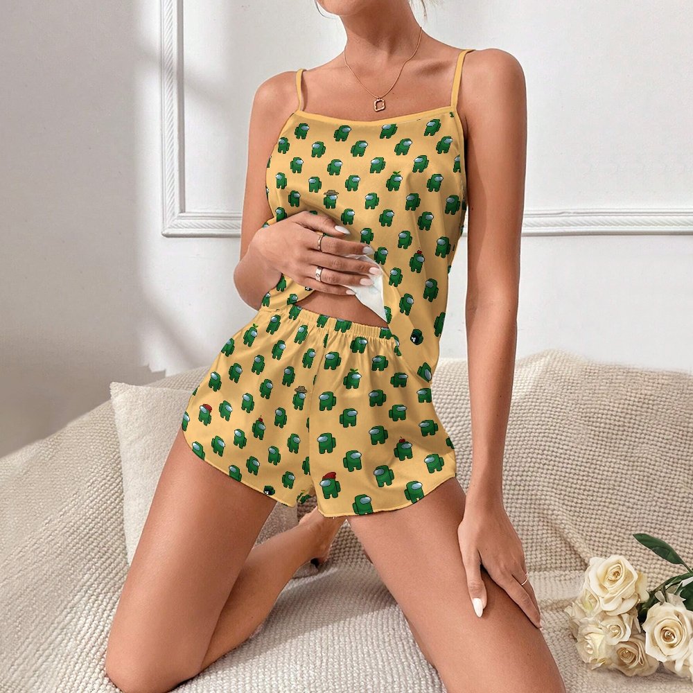 Green Robot Women's Geek Suspender Cami Set