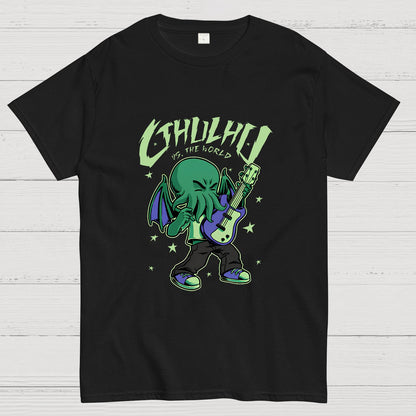 Cthulhu Playing Guitar Geek T-Shirt