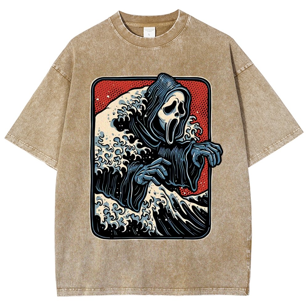 Ghost Wave Vintage Distressed T-shirt