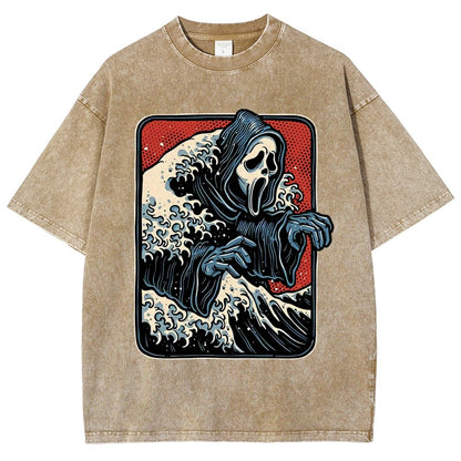 Ghost Wave Vintage Distressed T-shirt