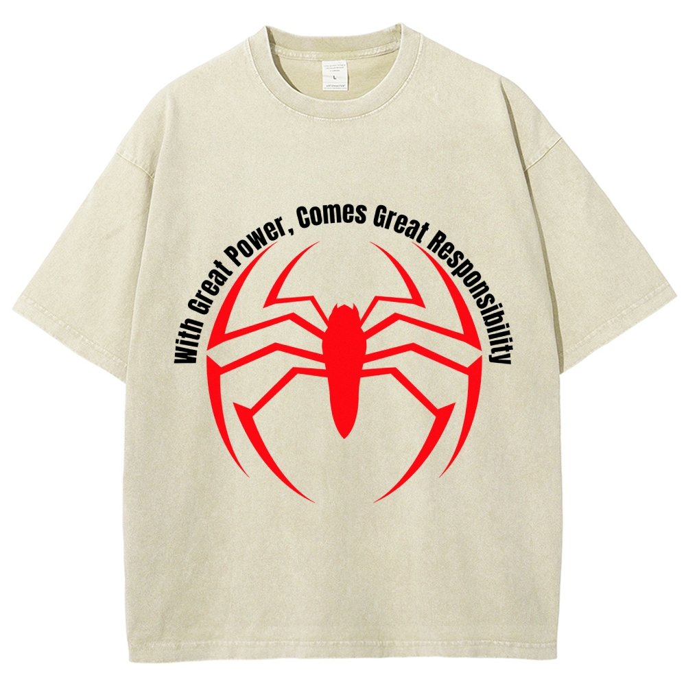 With Great Power Comes Great Responsibility Vintage Distressed T-shirt