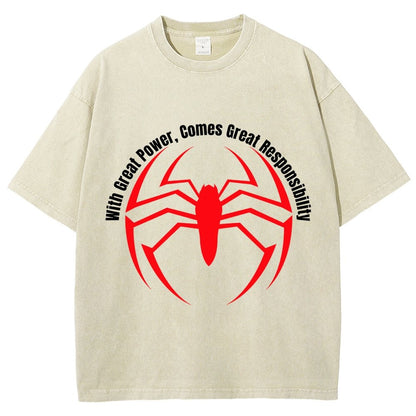 With Great Power Comes Great Responsibility Vintage Distressed T-shirt