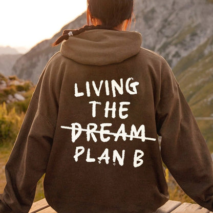 Living Plan B Printed Back Unisex Cotton Hoodie