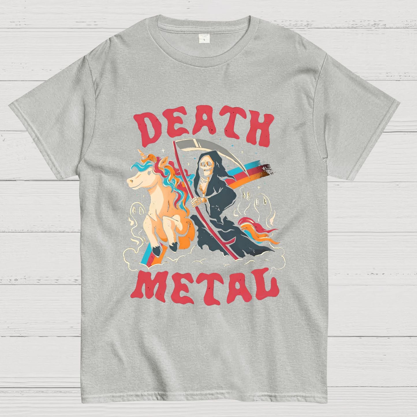 Death Metal - Cute Evil Skull Unicorn Geek T-Shirt
