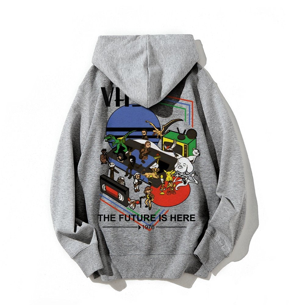 The Future Is Here Printed Back Unisex Cotton Hoodie