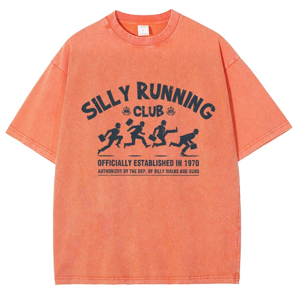 Funny Silly Running Club Vintage Distressed T-shirt