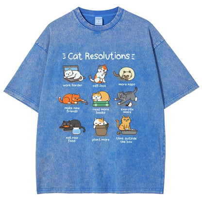 Cat Resolutions Vintage Distressed T-shirt