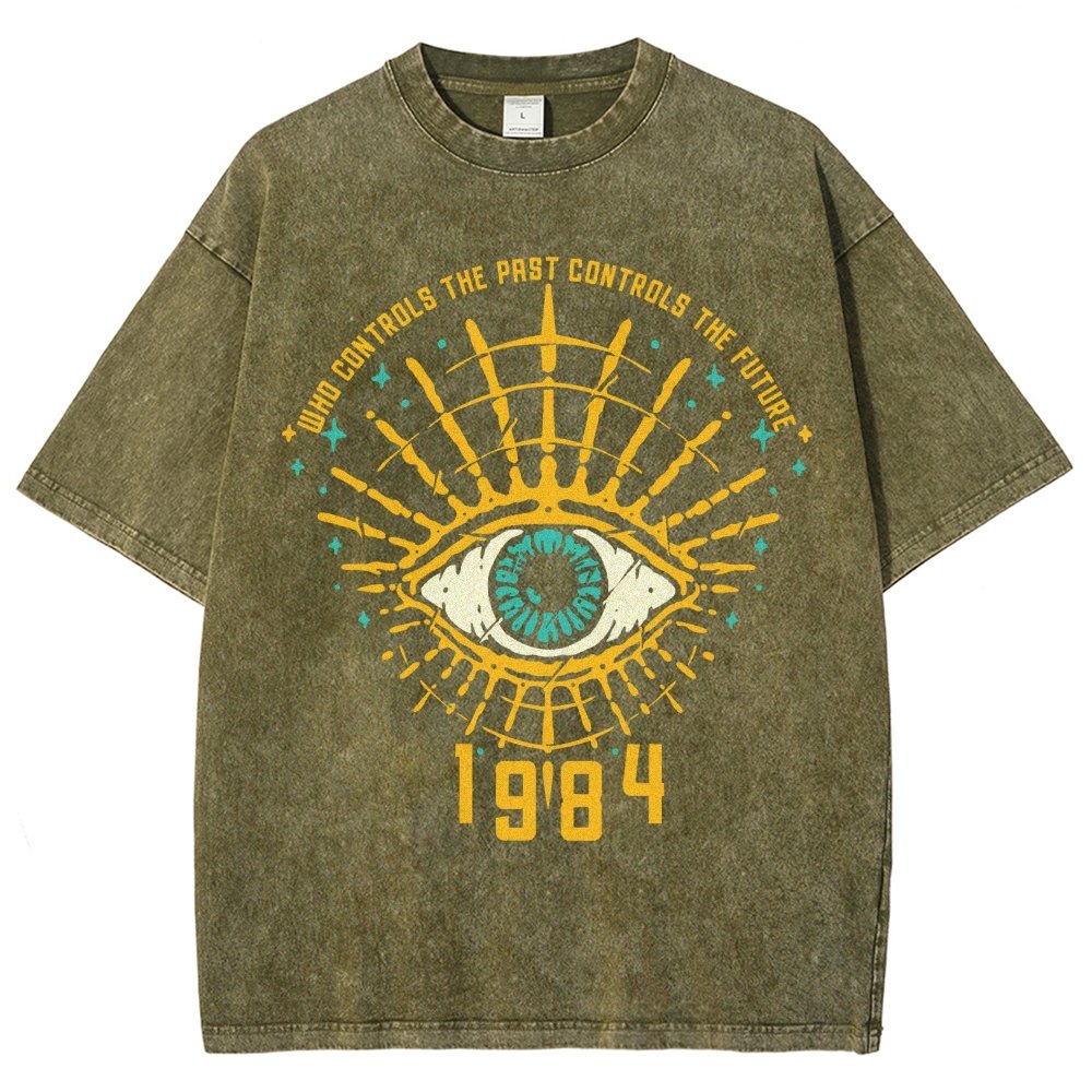 1984 George Orwell Control The Future Vintage Distressed T-shirt