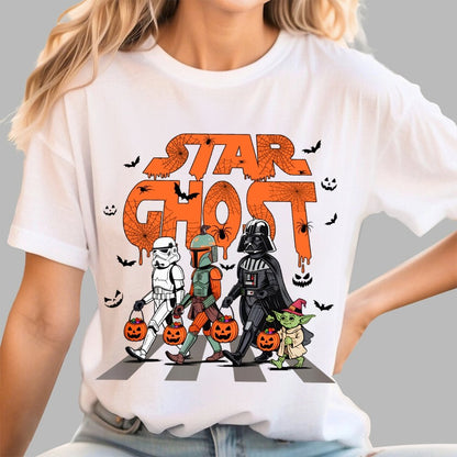 Star Ghost Halloween Galaxy Walking Halloween Unisex Geek T-Shirt