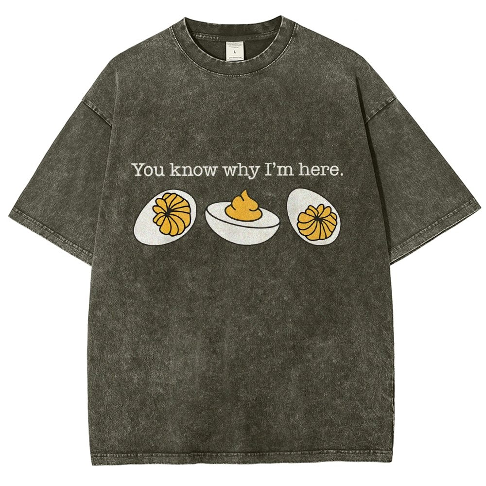 Retro You Know Why I'm Here Deviled Egg Vintage Distressed T-shirt