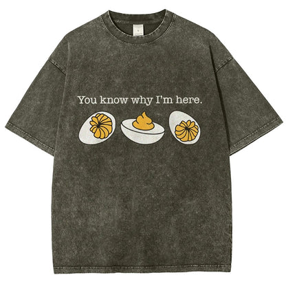 Retro You Know Why I'm Here Deviled Egg Vintage Distressed T-shirt