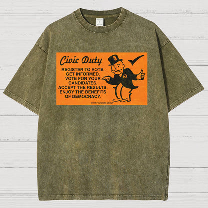 Civic Duty Card. Sarcasm Vintage Distressed T-shirt