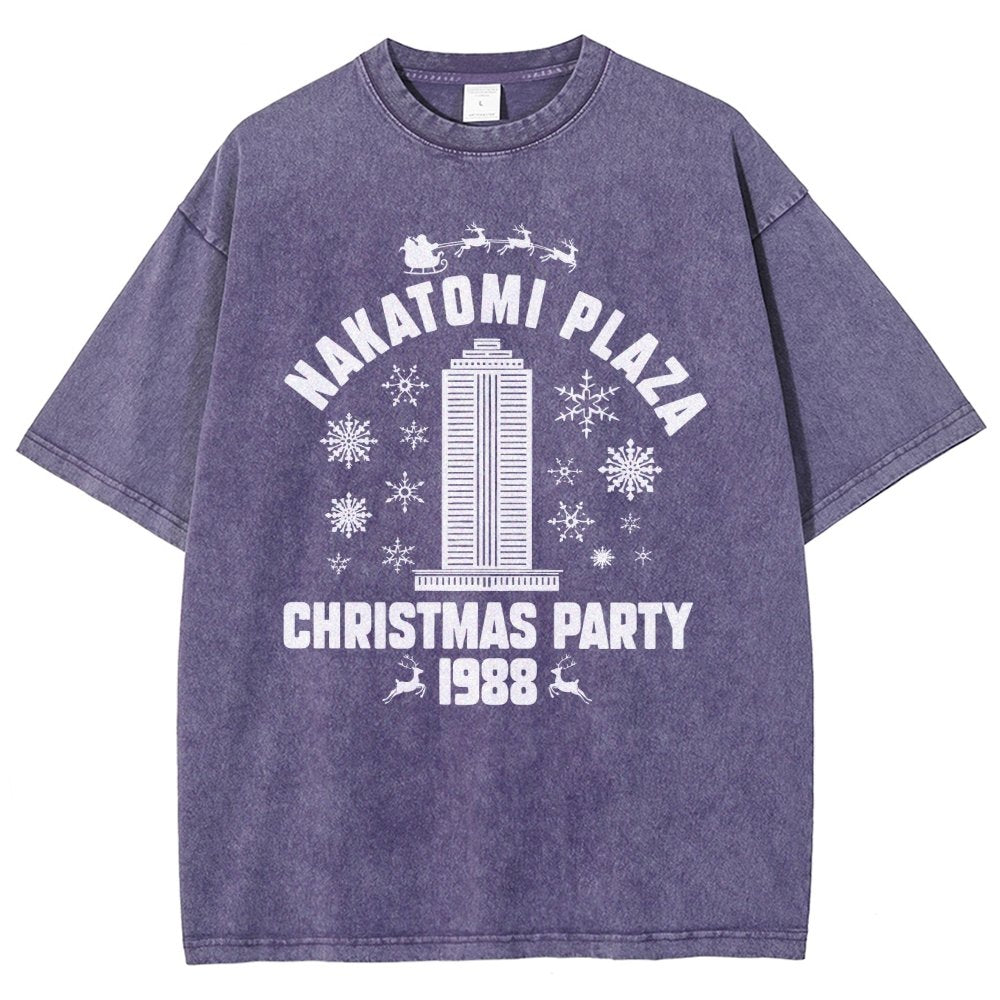 Nakatomi Christmas Party Vintage Distressed T-shirt
