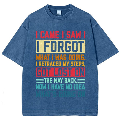 I Came I Saw I Forgot What I Was Doing Sarcastic Vintage Distressed T-shirt