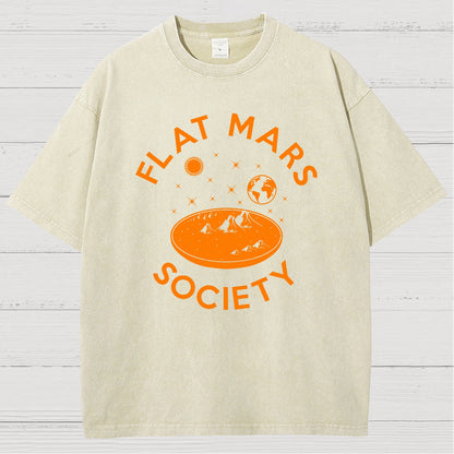 Flat Mars Society Nerdy Vintage Distressed T-shirt