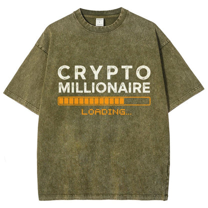 Crypto Millionaire Loading Vintage Distressed T-shirt
