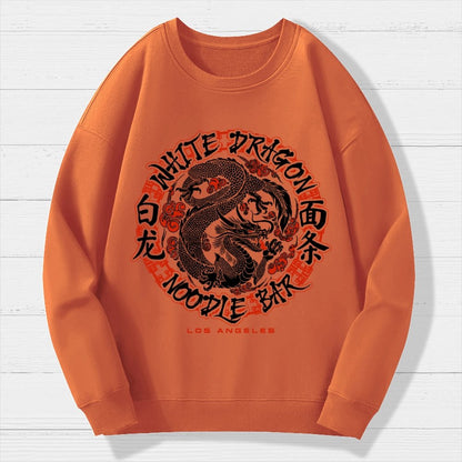 White Dragon Noodle Bar Oversized Geek Cotton Sweatshirt