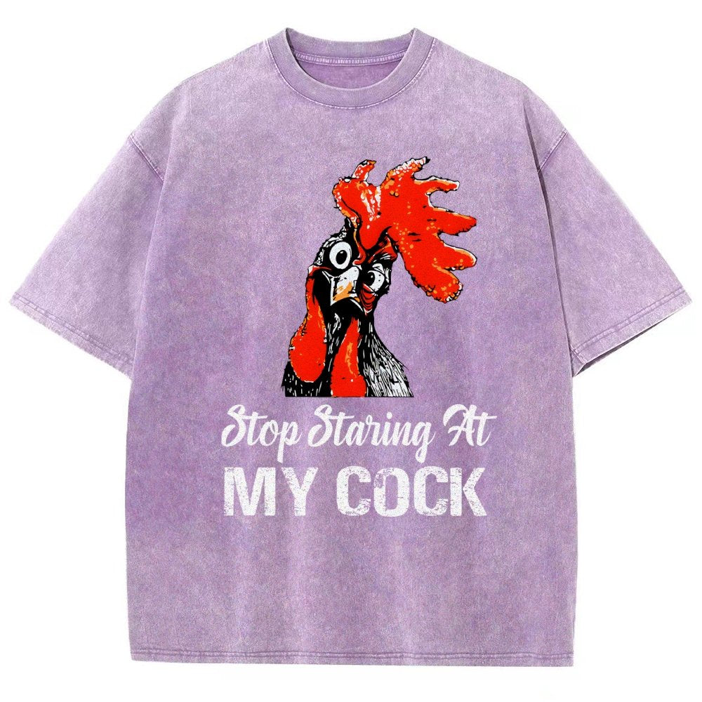 Stop Staring at My Cock Vintage Distressed T-shirt