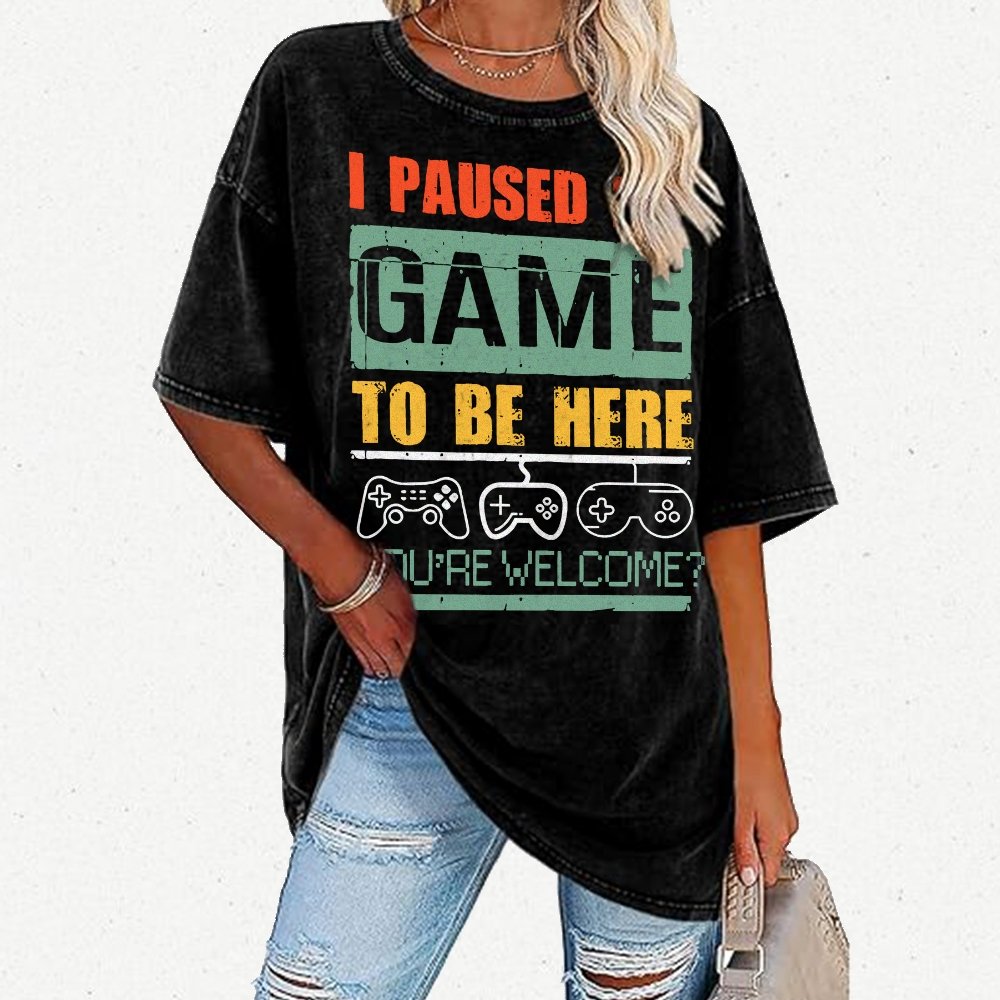 I Paused My Game To Be Here Vintage Distressed T-shirt