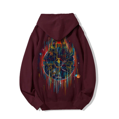 The Neon Falcon Printed Back Cotton Hoodie