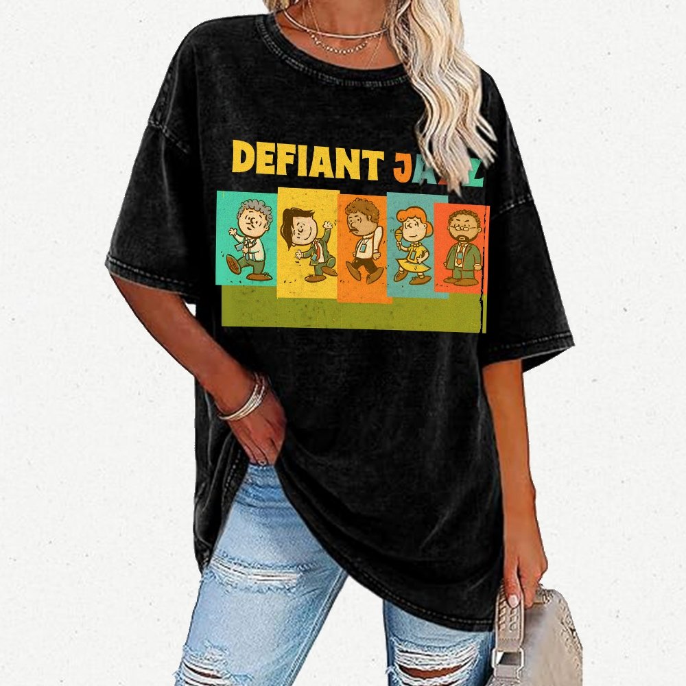 Defiant Jazz Vintage Distressed T-shirt