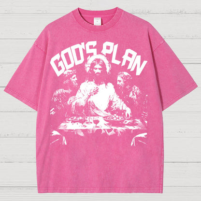 Unisex God's Plan Vintage Distressed T-shirt