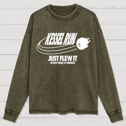 Galactic Run Just Flew It Washed Long Sleeve Tee