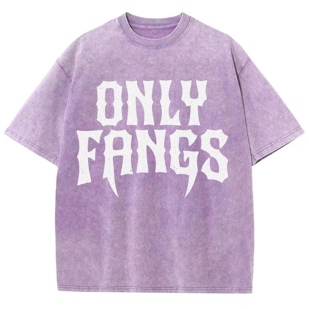 Only Fangs Vintage Distressed T-shirt
