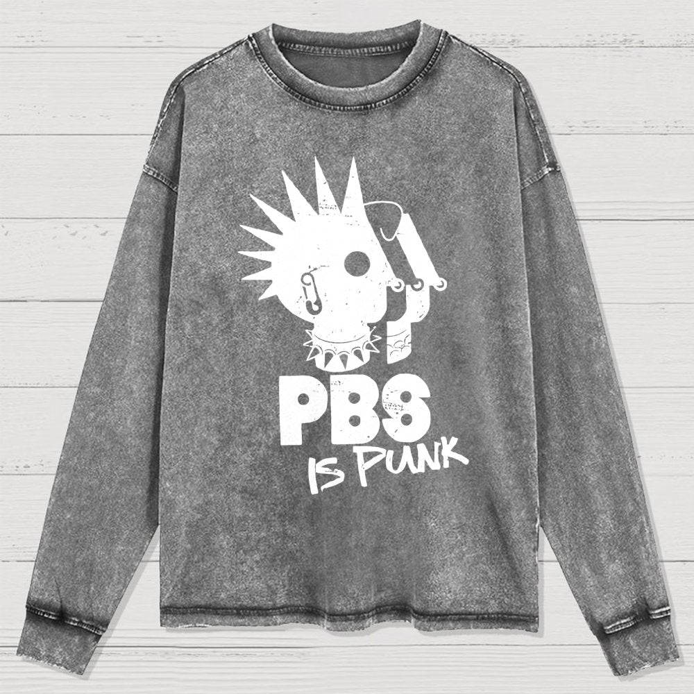 PBS Is Punk Washed Long Sleeve Tee