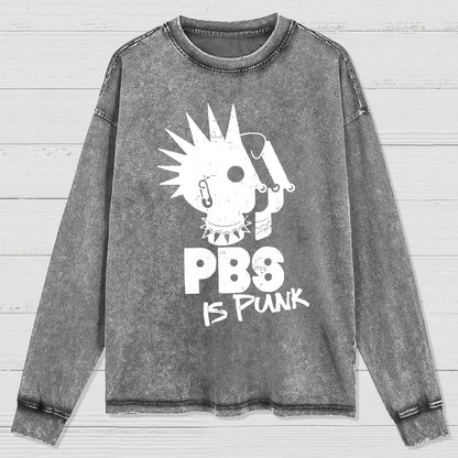 PBS Is Punk Washed Long Sleeve Tee