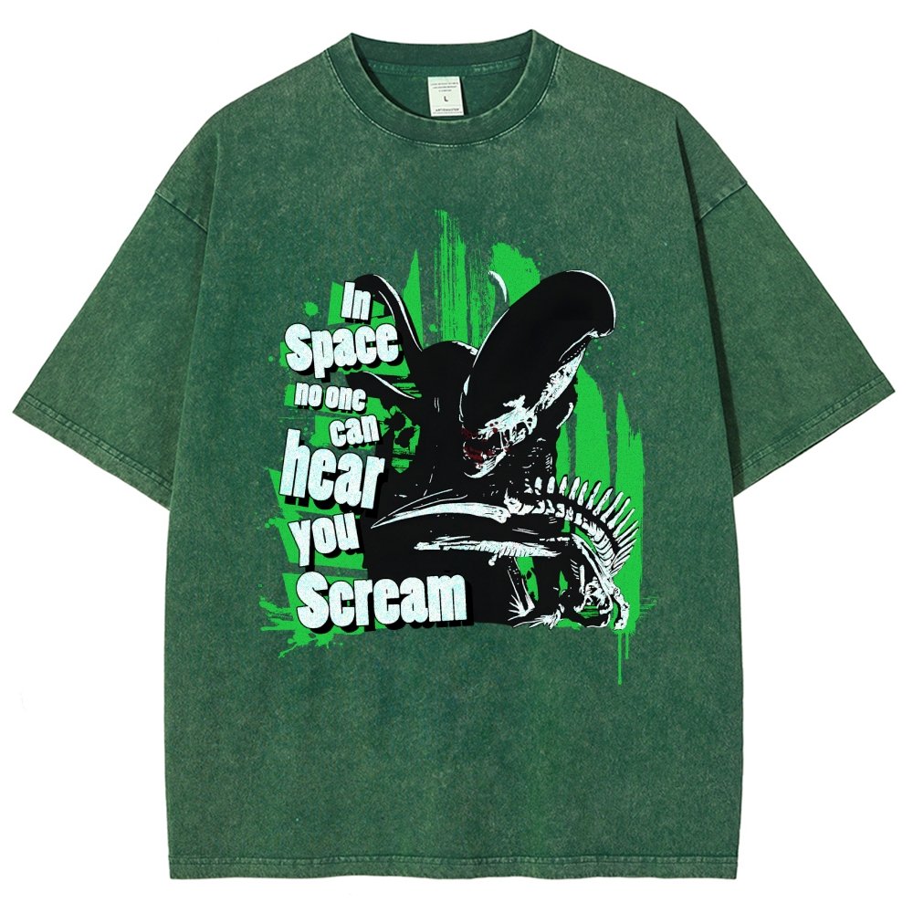 In Space No One Can Hear You Scream Vintage Distressed T-shirt