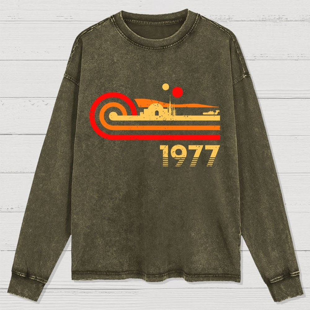 Retro Vintage Desert Planet Washed Long Sleeve Tee