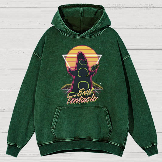 Retro Evil Tentacle Nerdy Vintage Distressed Hoodie