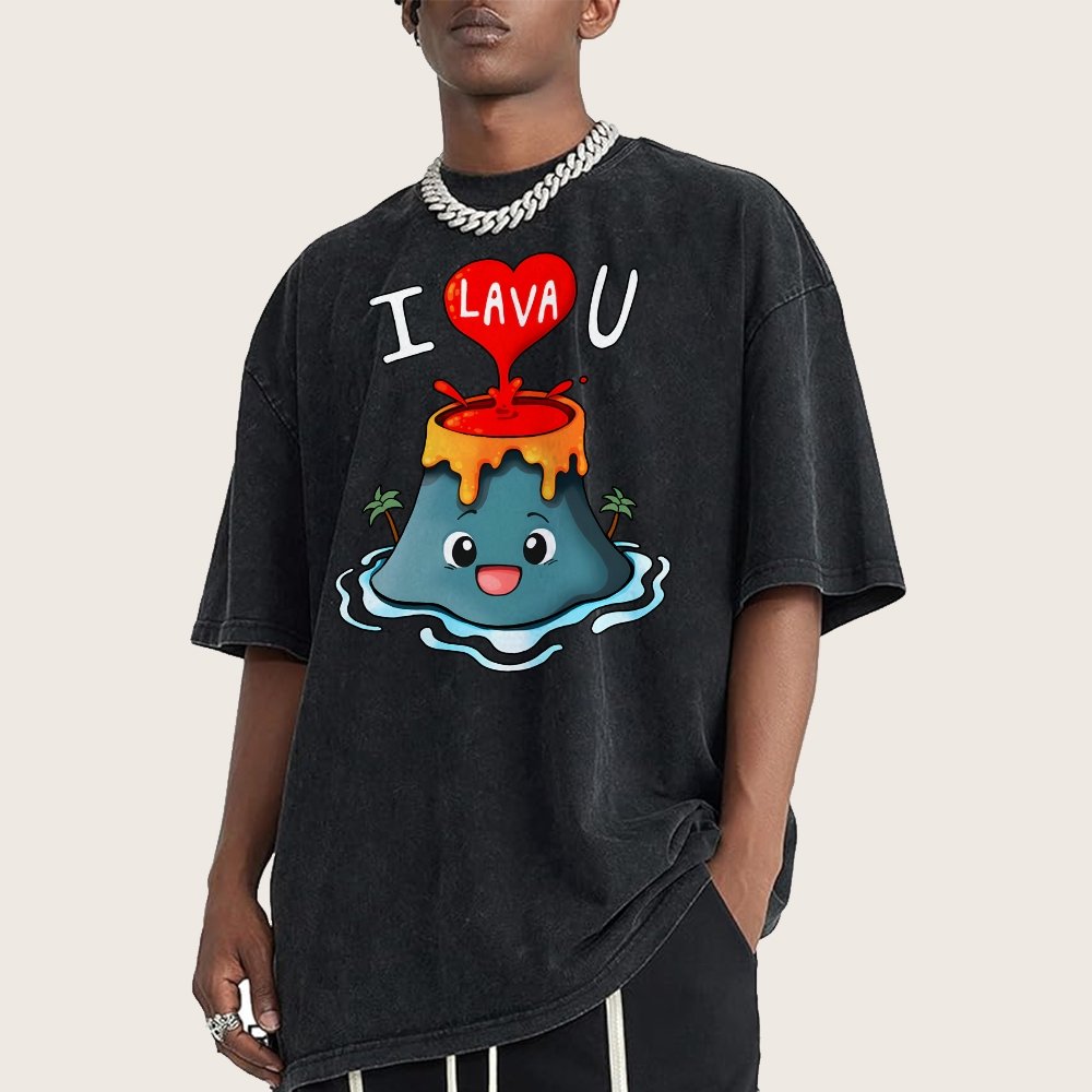 Valentine's Day.I Lava You Vintage Distressed T-shirt