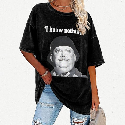 I Know Nothing Art Print Vintage Distressed T-shirt