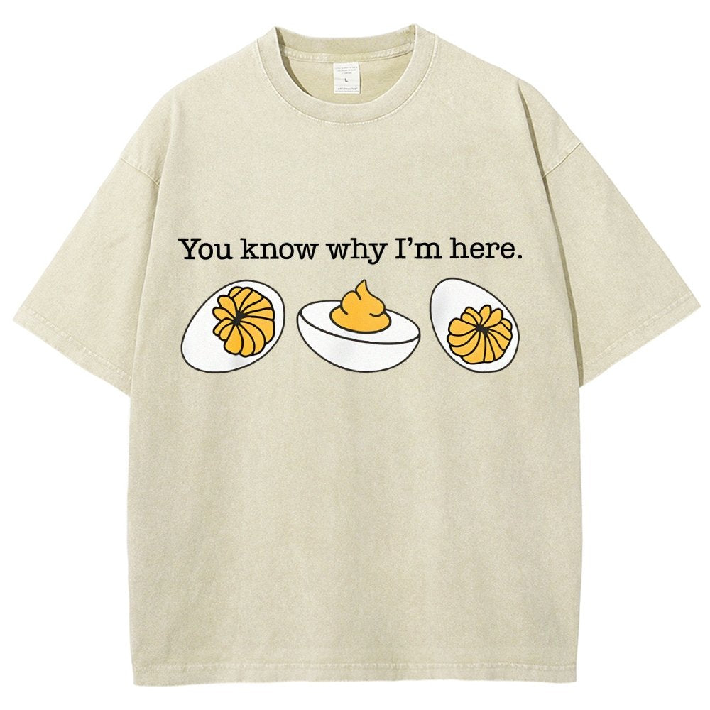 Retro You Know Why I'm Here Deviled Egg Vintage Distressed T-shirt