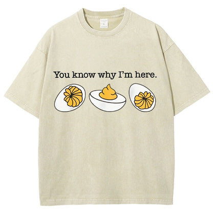 Retro You Know Why I'm Here Deviled Egg Vintage Distressed T-shirt