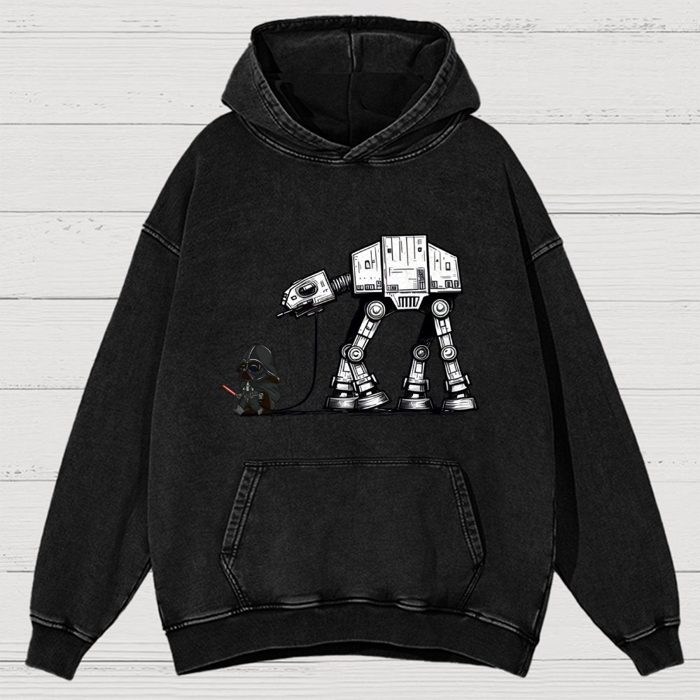 Walking The Imperial Robot Dog Vintage Distressed Hoodie