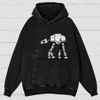 Walking The Imperial Robot Dog Vintage Distressed Hoodie