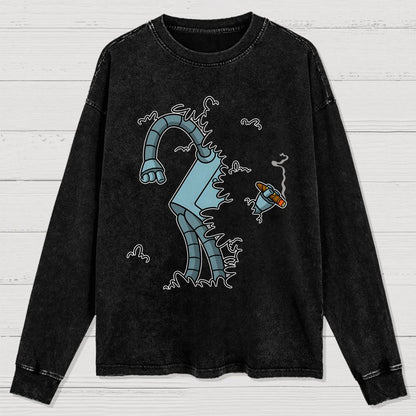 Bite My Shiny Metal Rod Washed Long Sleeve Tee