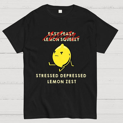 Stressed Depressed Lemon Zest Geek T-Shirt