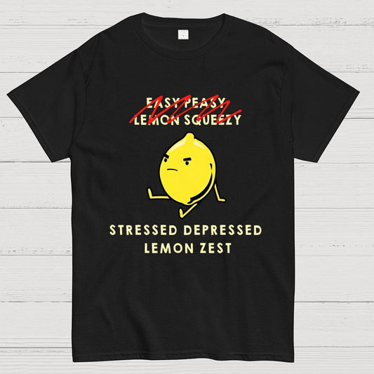 Stressed Depressed Lemon Zest Geek T-Shirt
