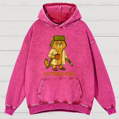Litter’s Full Cat Vintage Distressed Hoodie
