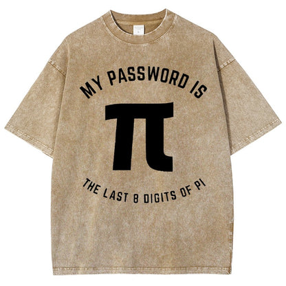 My Password Is The Last 8 Digits Of Pi Nerd Vintage Distressed T-shirt