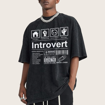Introvert Label- Vintage Distressed T-shirt