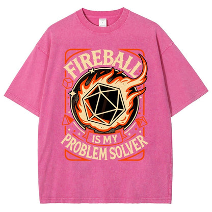 Fireball Is My Problem Solver Vintage Distressed T-shirt