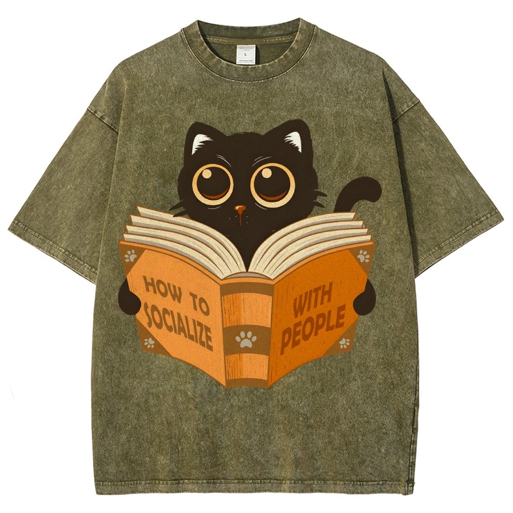 How to socialise with people Vintage Distressed T-shirt